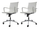 Ver imagem 1 de Kit 2 Cadeiras de Escritório Diretor Secretária Home Office Charles Eames Eiffel Branca