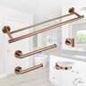 Kit de Acessórios para Banheiro 5 peças Rose Gold Tubular Aço Inox Premium - 8