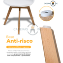 Ver imagem 3 de Kit 3 Cadeiras para Mesa Sala de Jantar Leda Saarinen Base de Madeira Suporta até 120kg Branca