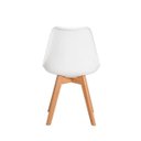 Ver imagem 7 de Kit 3 Cadeiras para Mesa Sala de Jantar Leda Saarinen Base de Madeira Suporta até 120kg Branca