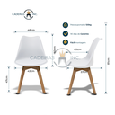 Ver imagem 6 de Kit 3 Cadeiras para Mesa Sala de Jantar Leda Saarinen Base de Madeira Suporta até 120kg Branca