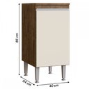 Ver imagem 3 de Balcão de Cozinha Athena 1 Porta Itauba/Off White - Irm Móveis
