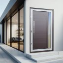 Ver imagem 2 de Porta Pivotante Alumínio Lambril Visione c/Pux.e.Elite Mix Corten 216x130 Brimak