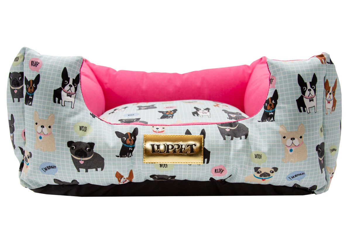 Cama Quadrada Para Cachorro Ou Gato Luppet Rosa Xadrez GG