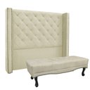 Ver imagem 1 de Cabeceira Cama Box King 195cm e Recamier Vicenza Veludo S04 - D’Rossi