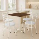 Ver imagem 3 de Conjunto Mesa Branca 70x70cm Tampo Imbuia com 4 Cadeiras Epoxi