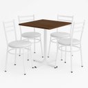 Ver imagem 1 de Conjunto Mesa Branca 70x70cm Tampo Imbuia com 4 Cadeiras Epoxi