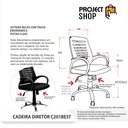 Ver imagem 5 de Cadeira De Escritório Giratória Diretor Computador Tela Mesh