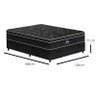 Conjunto Box Colchão+base Pérola Negra Molas Ensacadas Gazin 138x188x71 - 3
