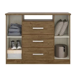 Cômoda Prisma 03 Gavetas Castanho Wood Baunilha Moval - 2