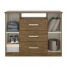 Cômoda Prisma 03 Gavetas Castanho Wood Baunilha Moval - 2