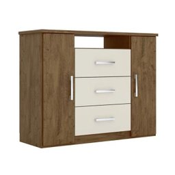 Cômoda Prisma 03 Gavetas Castanho Wood Baunilha Moval - 1