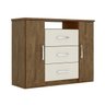 Cômoda Prisma 03 Gavetas Castanho Wood Baunilha Moval - 1