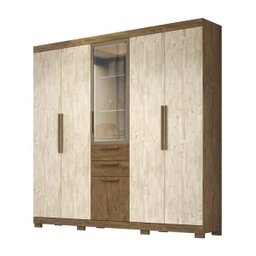 Guarda-Roupa Casal Imperial e Cômoda New Elegance Castanho Avela Wood Moval - 2 Guarda-Roupa Casal Imperial e Cômoda New Elegance Castanho Avela Wood Moval - 2
