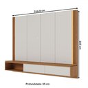 Ver imagem 4 de Painel para Tv até 75 Polegadas Loa 2 Portas Ripado com Led Off White Matte/freijó - Colibri