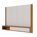 Ver imagem 2 de Painel para Tv até 75 Polegadas Loa 2 Portas Ripado com Led Off White Matte/freijó - Colibri