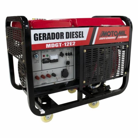 Gerador Diesel 12 KVA Trifásico 220V Monofásico 127V MDGT-12E2 Motomil