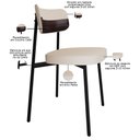 Ver imagem 7 de Kit 06 Cadeiras Estofada para Sala de Jantar Astrid Preto C01 Linho Palha Courino Café - Lyam Decor