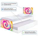 Ver imagem 3 de Bicama Solteiro Tema Tie Dye Adesivada Cama Auxiliar Mdf/mdp