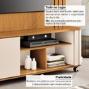 Ver mais imagens de Estante Home para TV até 70 Polegadas 189x180cm Orgânico 1 Porta Ripado Hibris Espresso Móvei