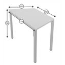 Ver imagem 2 de Mesa Treinamento Trapezoidal Modular - Cor Branca