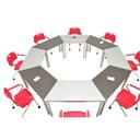 Ver imagem 3 de Mesa Treinamento Trapezoidal Modular - Cor Branca