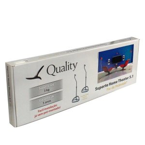 Par de Suporte Pedestal para Caixa Acústica Som Home Theater Universal - Cinza - Contém 2