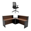 Ver imagem 3 de Balcão de Atendimento em L 140x60cm para Loja e Recepção + Cadeira de Escritório Ergonômica Premium