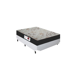 Cama Box Casal + Colchão Top Line Mola Bonnel Serra Negra 60x138x188 Cor:Sintético Branco