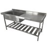 Pia Aço Inox Industrial 180x70x90 Cm Cuba Grande Cubão Esquerda Nortinox - 1