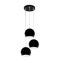 PENDENTE TRIPLO BOLA PRETO com BRANCO - 1