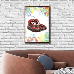 Quadro Decorativo Textura CX Alta Tênis Grafitado 1 pç 40x60 - Moldura Madeira - 4