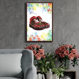 Quadro Decorativo Textura CX Alta Tênis Grafitado 1 pç 40x60 - Moldura Madeira - 6