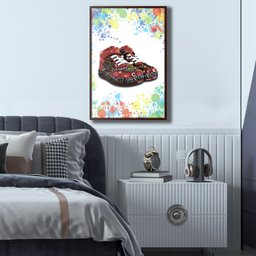 Quadro Decorativo Textura CX Alta Tênis Grafitado 1 pç 40x60 - Moldura Madeira - 5