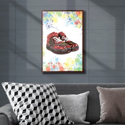 Quadro Decorativo Textura CX Alta Tênis Grafitado 1 pç 40x60 - Moldura Madeira - 3