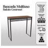 Bancada Cozinha Balcão Passa Prato Multiuso Estilo Industrial Gourmet Mesa Bancada Alta - Branco - 6