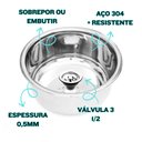 Ver imagem 3 de Versaty - Cuba Circular Redonda Fabricada com Aço 304 Tam. 30x15