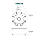 Ver imagem 2 de Versaty - Cuba Circular Redonda Fabricada com Aço 304 Tam. 30x15