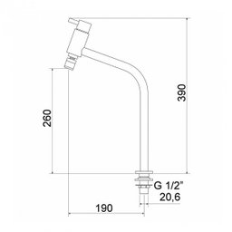 Torneira para Banheiro 1203 Bica Fixa Minimal Classic C77 Meber Metais - 2