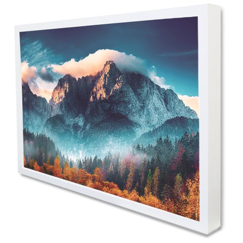 Quadro Decorativo Caixa Montanhas Tacolado Moldura Caixa 3cm Madeira sem Vidro 40 X 60cm