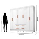 Ver imagem 5 de Guarda Roupa Casal Porto 8 Portas Branco - Móveis Leão