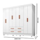 Ver imagem 3 de Guarda Roupa Casal Porto 8 Portas Branco - Móveis Leão