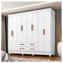 Ver imagem 4 de Guarda Roupa Casal Porto 8 Portas Branco - Móveis Leão