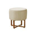Ver imagem 4 de Kit 2 Puff Industrial Decorativo Charles Estofado Veludo Bege Base Ferro