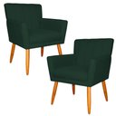 Ver imagem 1 de Kit 2 Poltronas Decorativa para Sala de Estar Cecília Suede Verde - Montanaris Decor Md Montanaris D