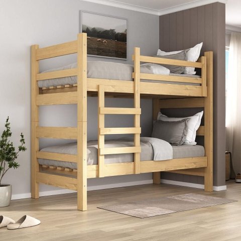 Beliche Madeira Maciça - Vira 2 Camas - para Colchão 78/88 x 188cm Dubai Multimóveis CR4137