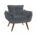 Ver imagem 2 de Poltrona Decorativa Opala Pés Palito Suede Cinza