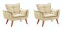 Ver imagem 1 de Poltrona Decorativa Opala Pés Palito Suede Bege