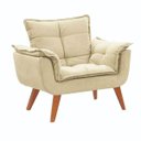 Ver imagem 2 de Poltrona Decorativa Opala Pés Palito Suede Bege