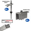Ver imagem 2 de Kit Estrutura Suporte Fixador Para 01 Placas Solar Alumínio e Inox Telha Fibro Ondulada em Viga Made